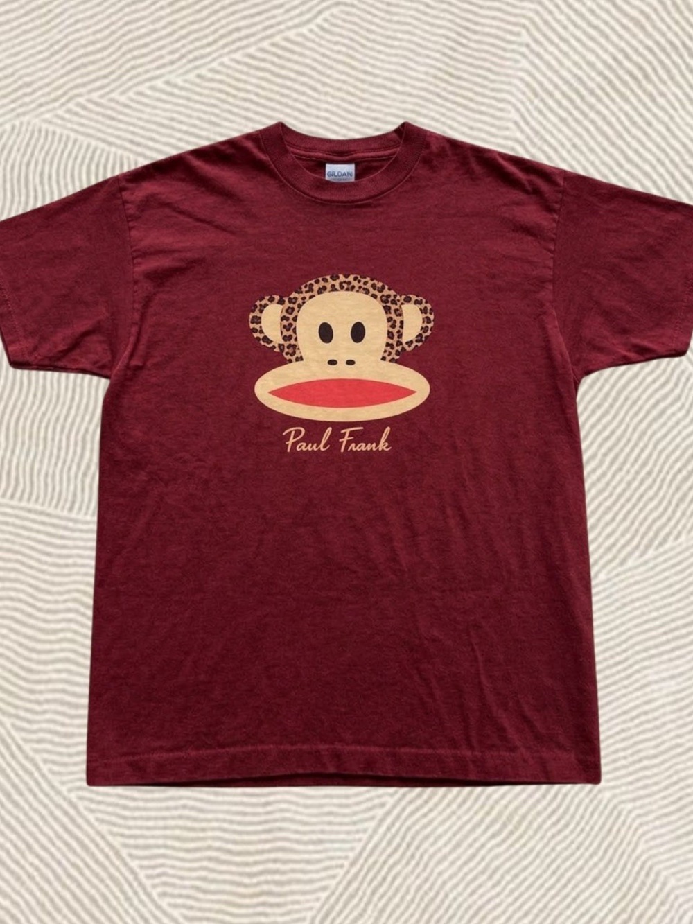 Paul Frank Maroon Short Sleeve Tee with Monkey Graphic